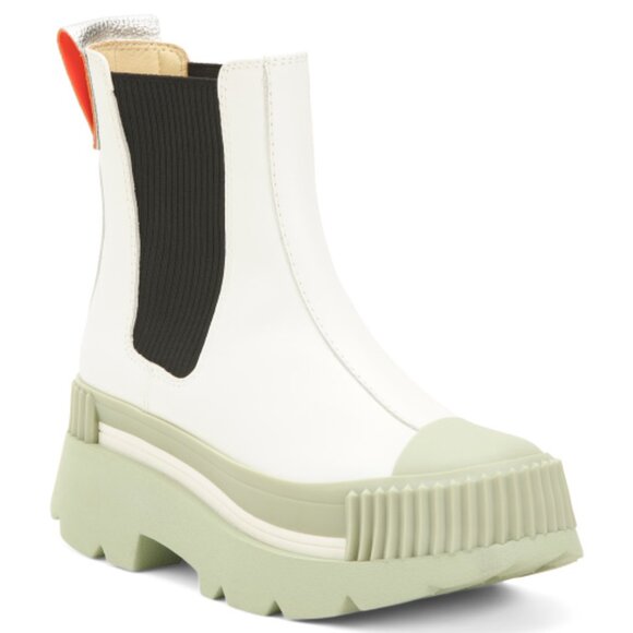 NEW 4CCCCEES Suede Esker Chelsea Boots white multi for women 1368tn - Picture 9 of 12